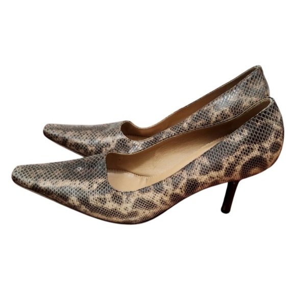 Gucci leather brown animal print stiletto heel size 10 B - Picture 4 of 13